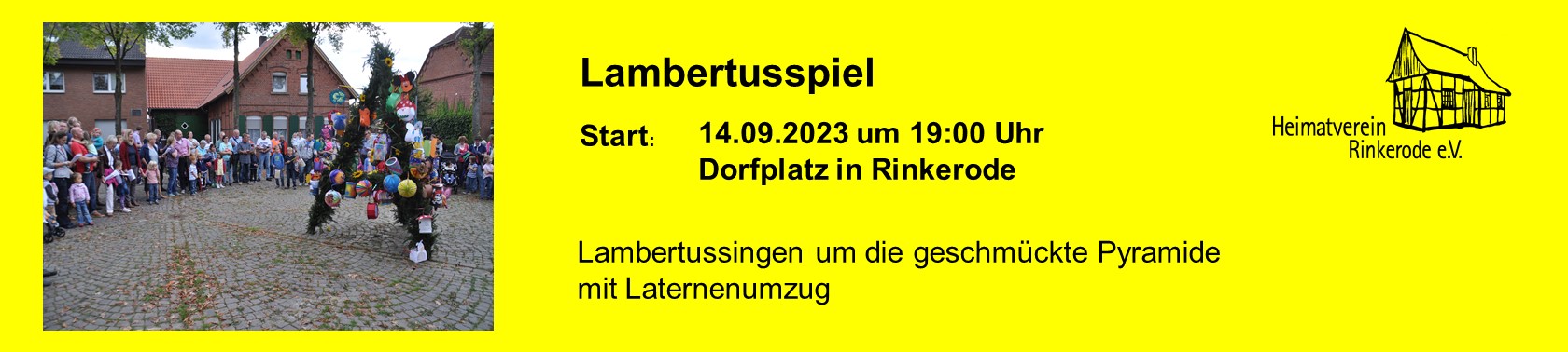 Plakat zum Lambertus-Spiel des Heimatvereins Rinkerode 2023